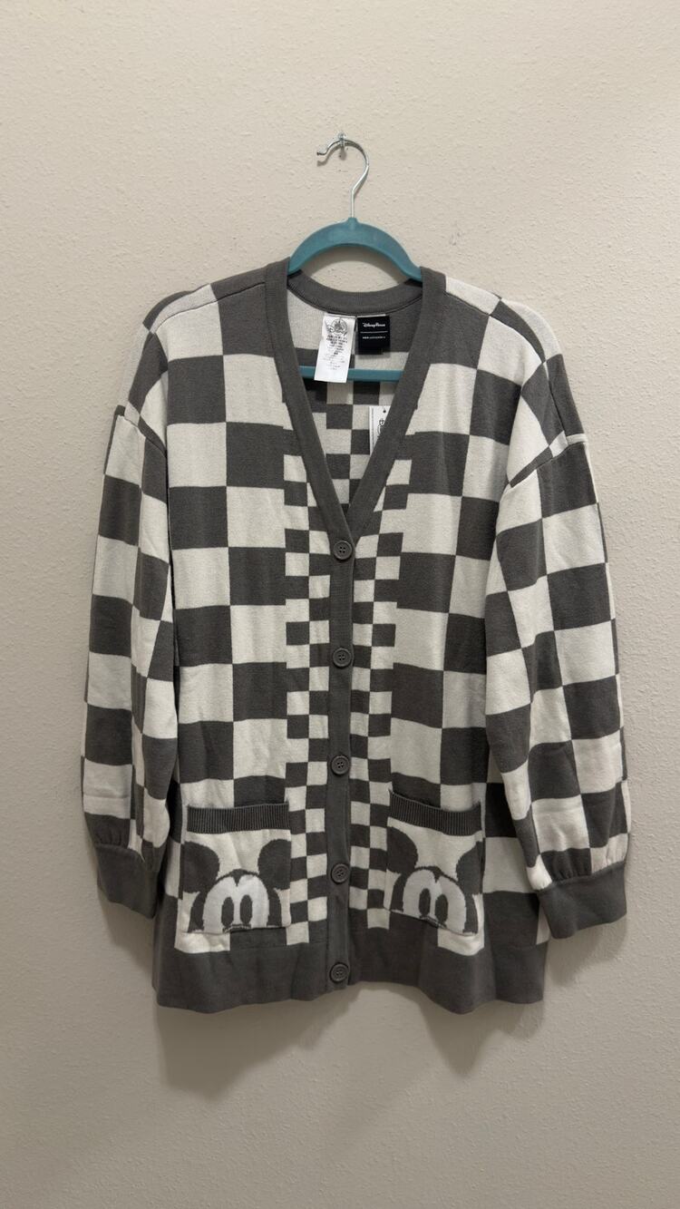 Disney Parks x Her Universe Mickey Mouse Checkered Cardigan NWT Large